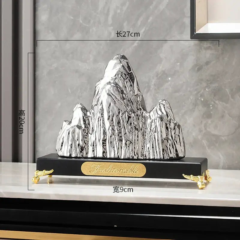 Gold Silver Mountain Sculpture