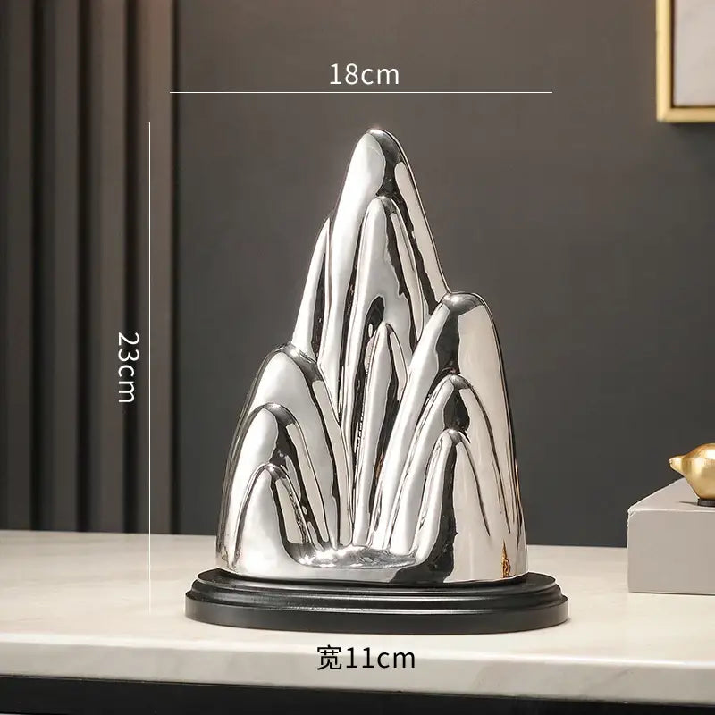 Gold Silver Mountain Sculpture