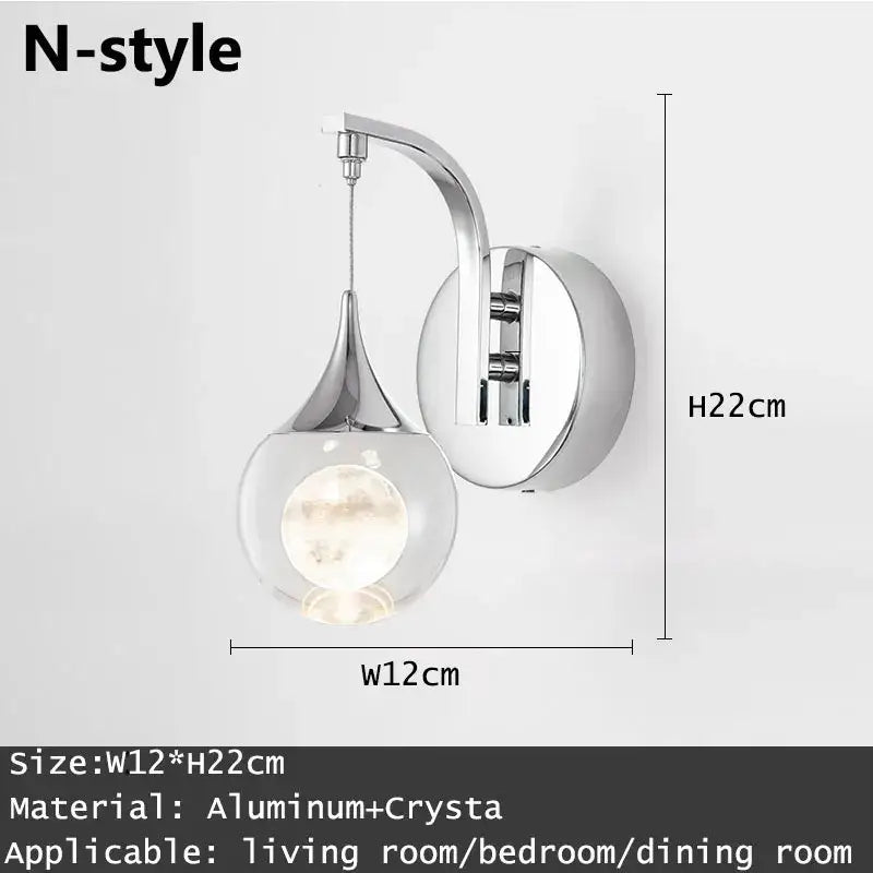 Crystal LED Wall Sconce with Integrated Light
