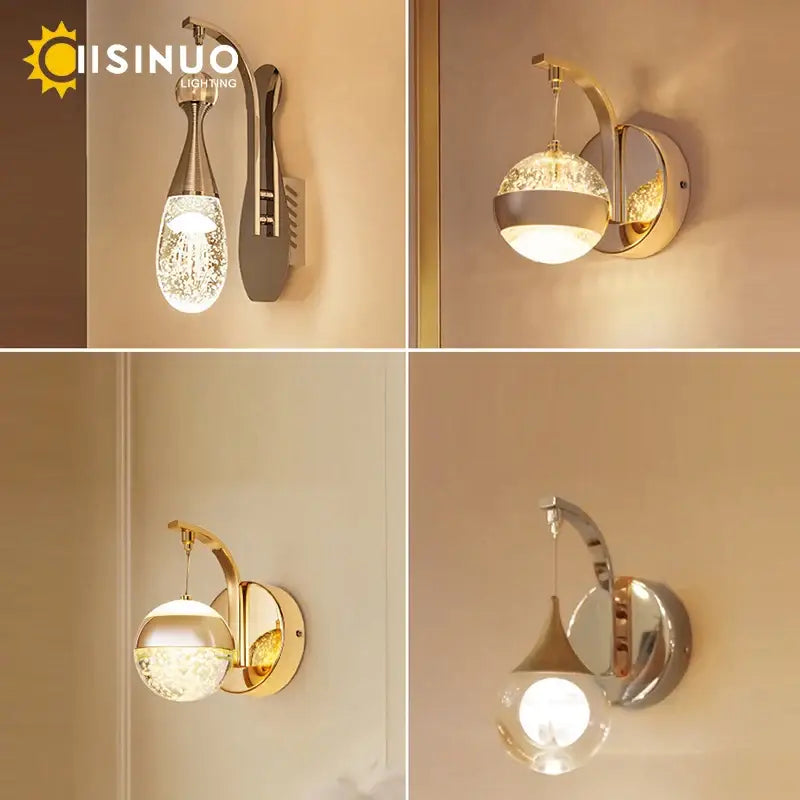 Crystal LED Wall Sconce with Integrated Light