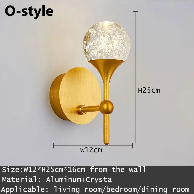 Crystal LED Wall Sconce with Integrated Light