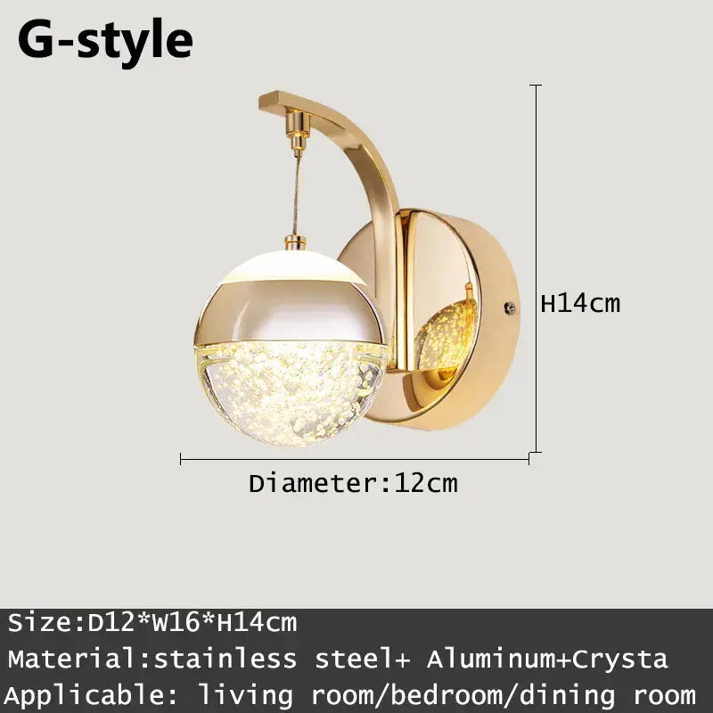 Crystal LED Wall Sconce with Integrated Light