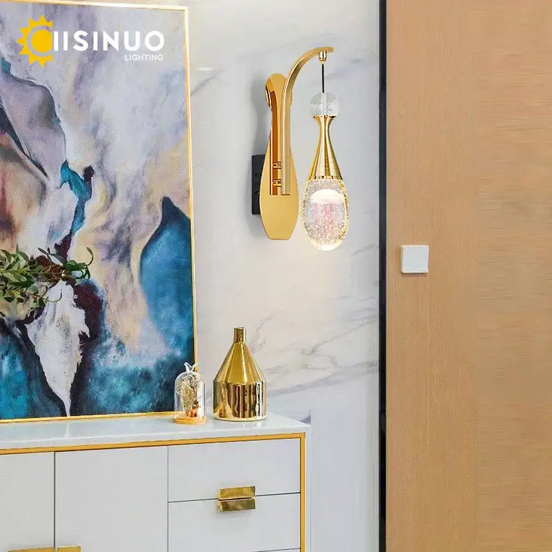 Crystal LED Wall Sconce with Integrated Light