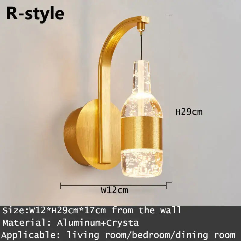 Crystal LED Wall Sconce with Integrated Light