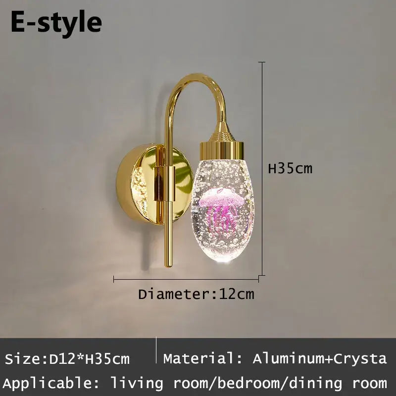 Crystal LED Wall Sconce with Integrated Light
