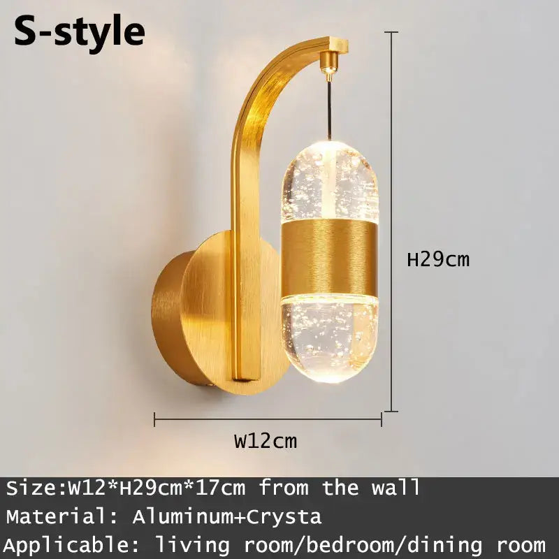 Crystal LED Wall Sconce with Integrated Light