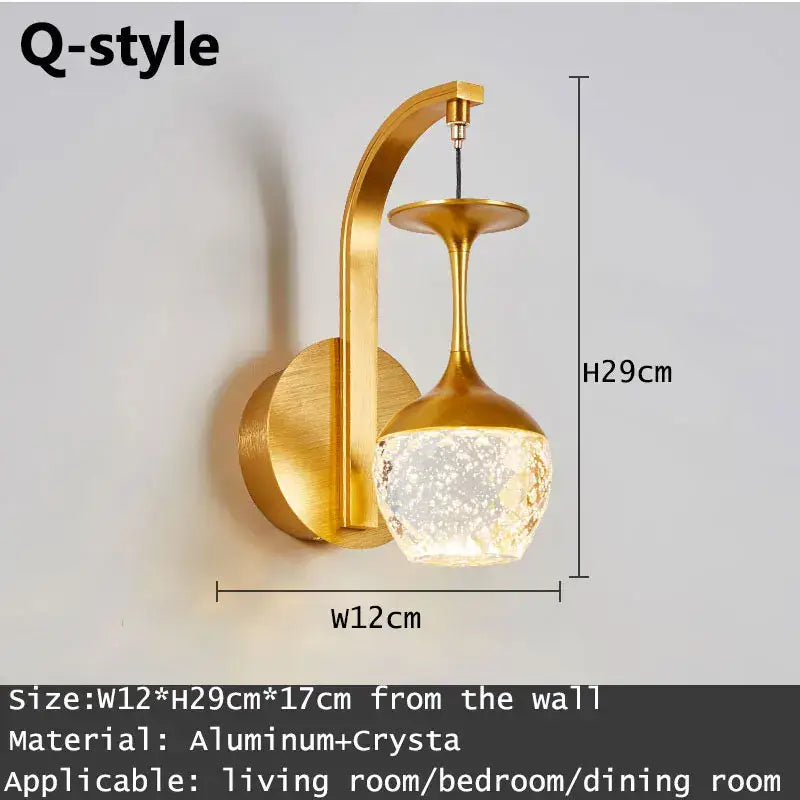 Crystal LED Wall Sconce with Integrated Light