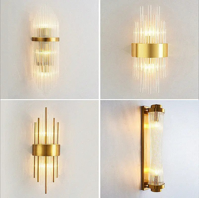 Crystal Gold Wall Lamp with LED Technology