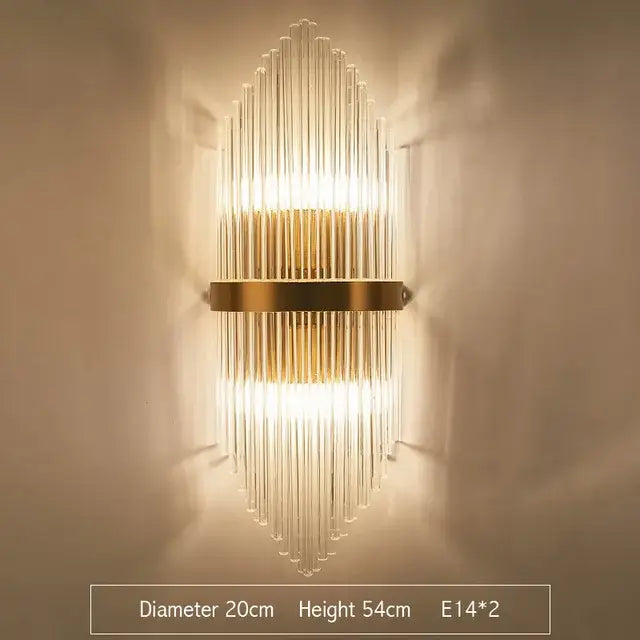 Crystal Gold Wall Lamp with LED Technology