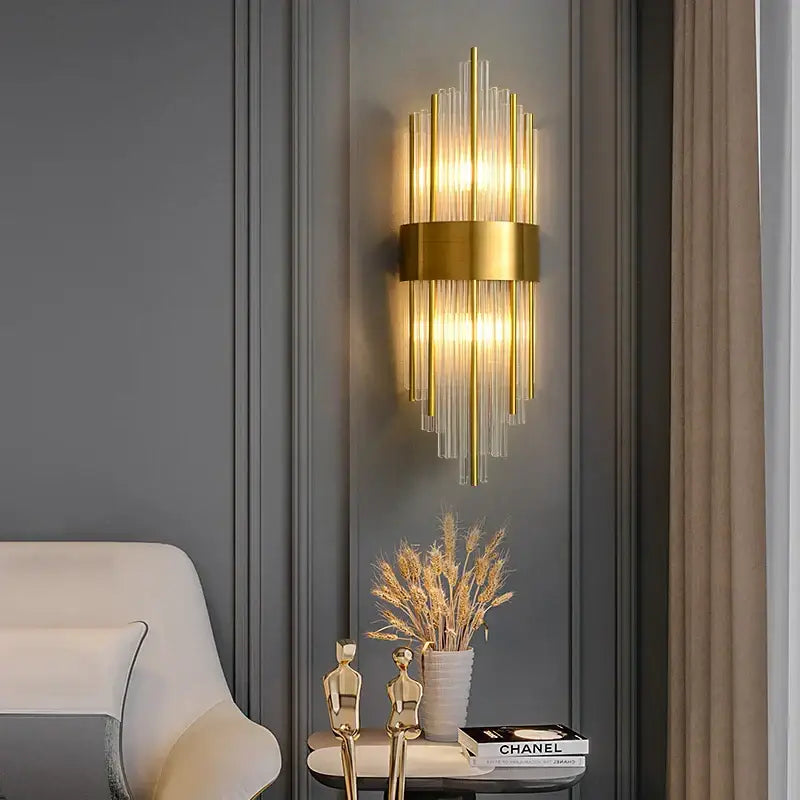 Crystal Gold Wall Lamp with LED Technology