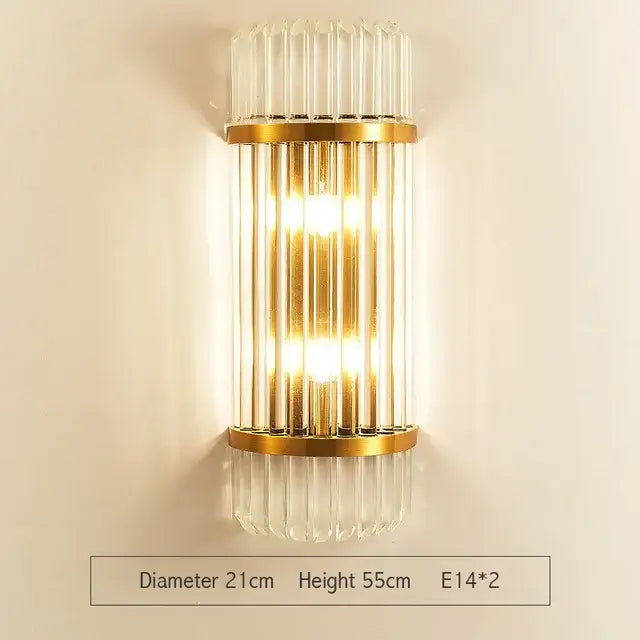Crystal Gold Wall Lamp with LED Technology