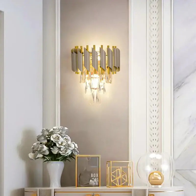 Crystal Stainless Steel Sconce