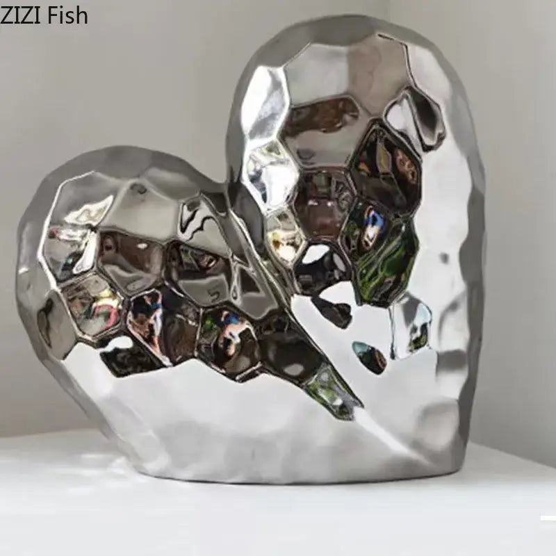 Gold Faceted Ceramic Statue
