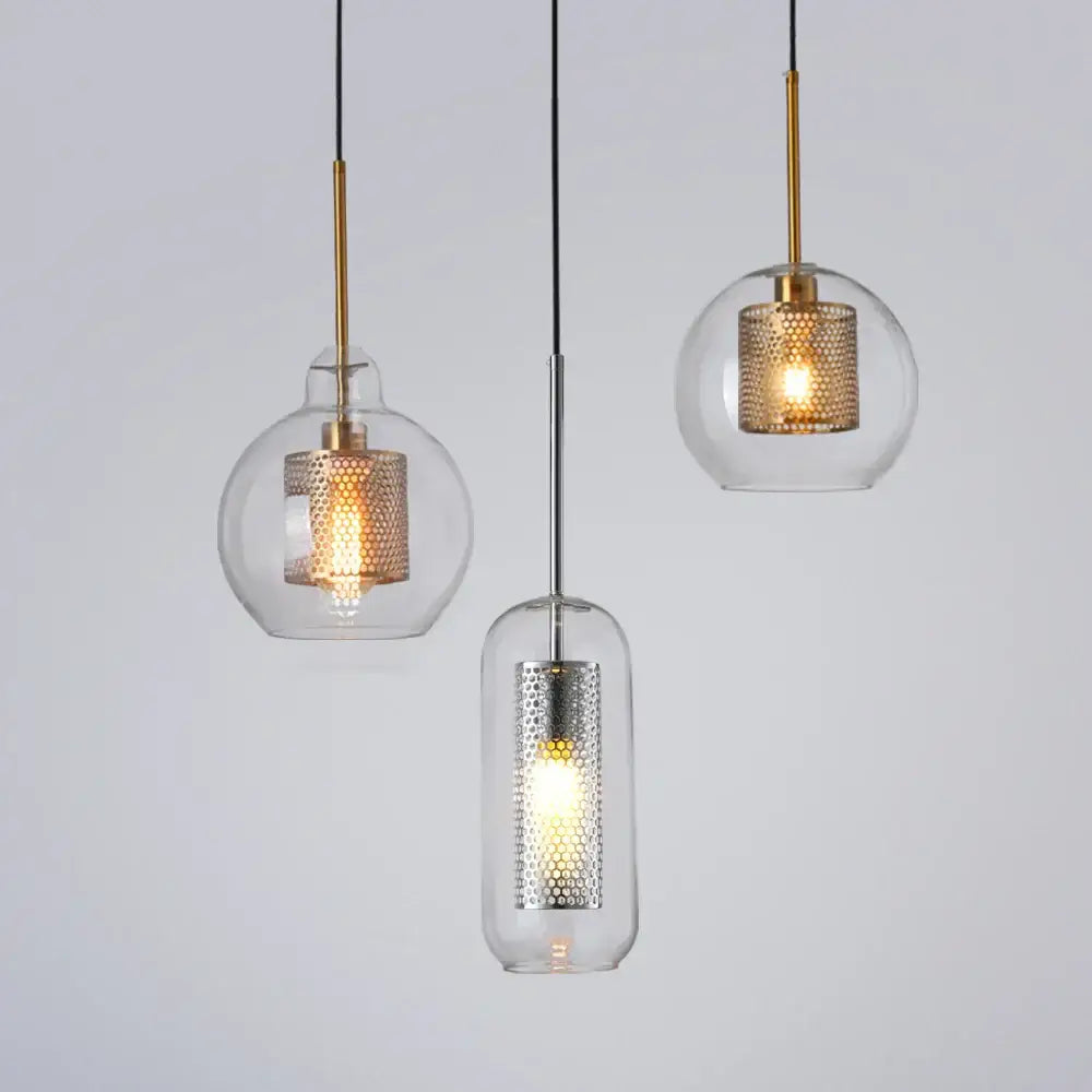 Gold Honeycomb Pendant Light