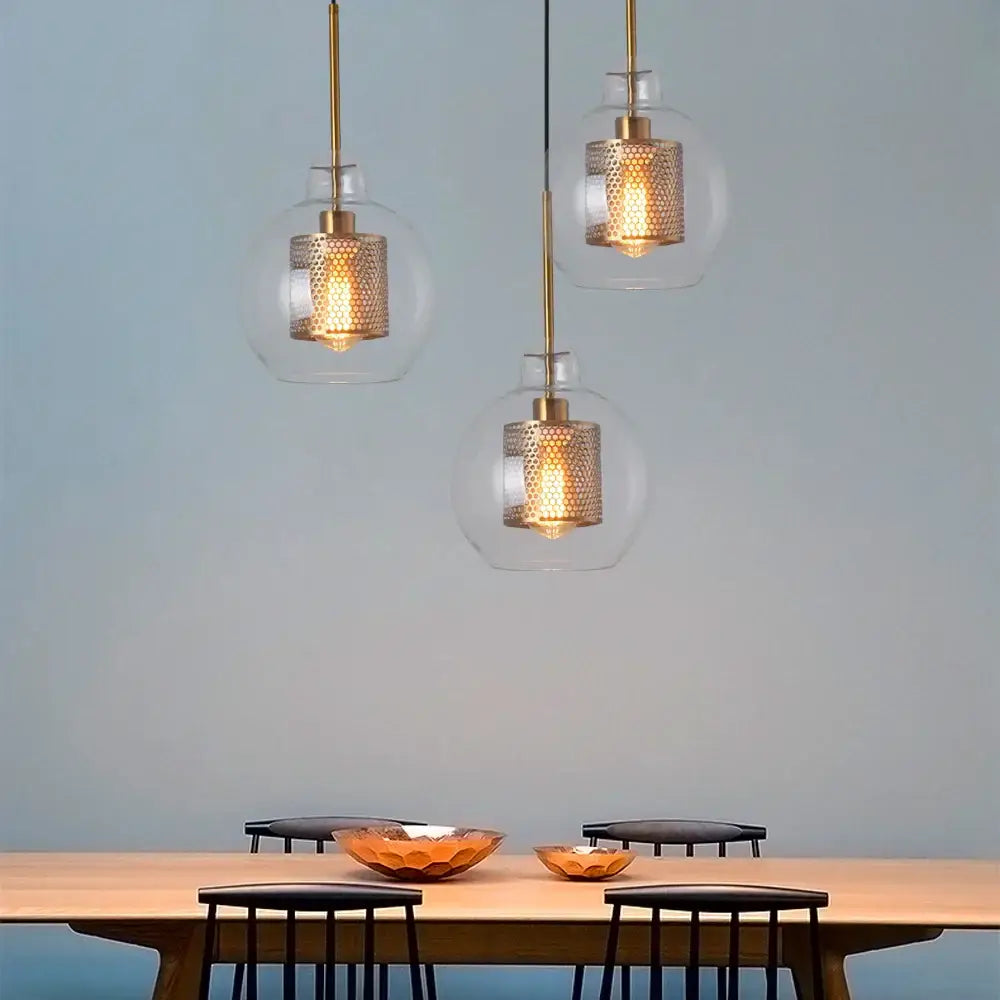 Gold Honeycomb Pendant Light