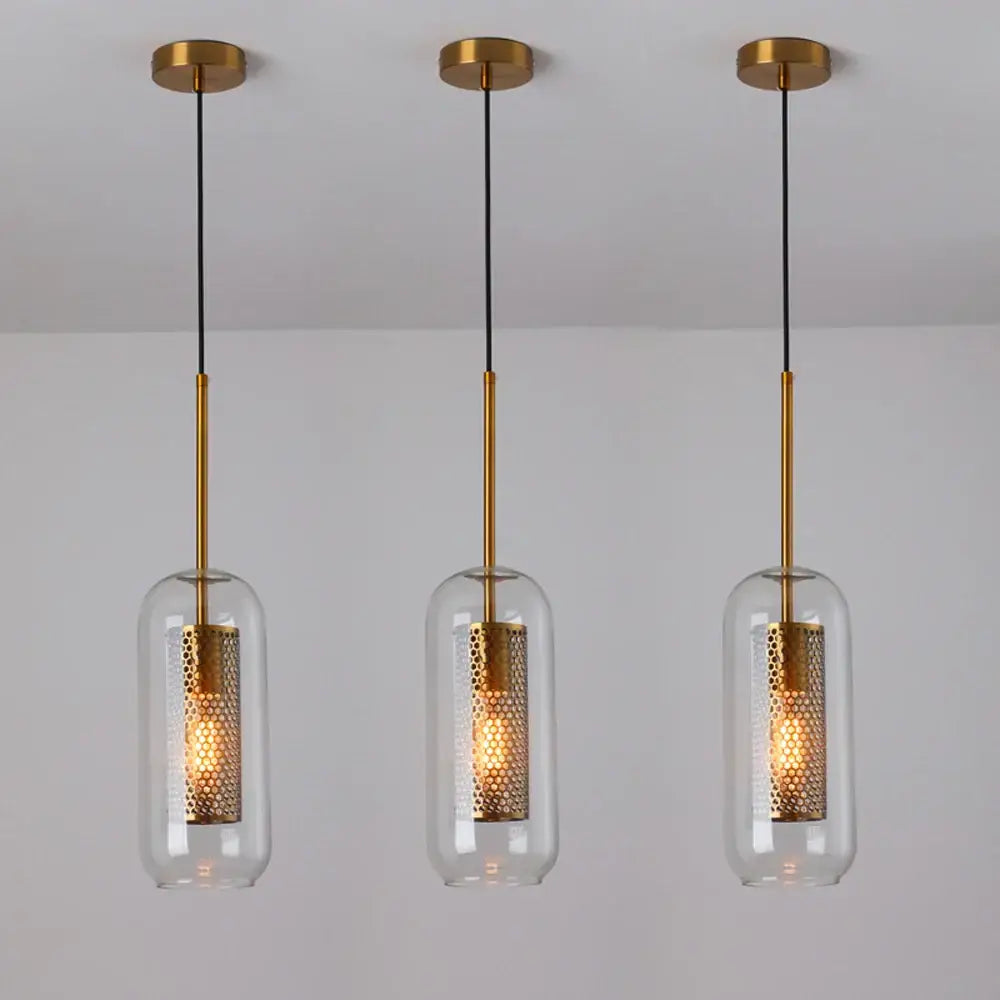 Gold Honeycomb Pendant Light
