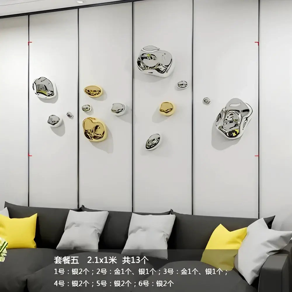 Metallic Rock Wall Decor