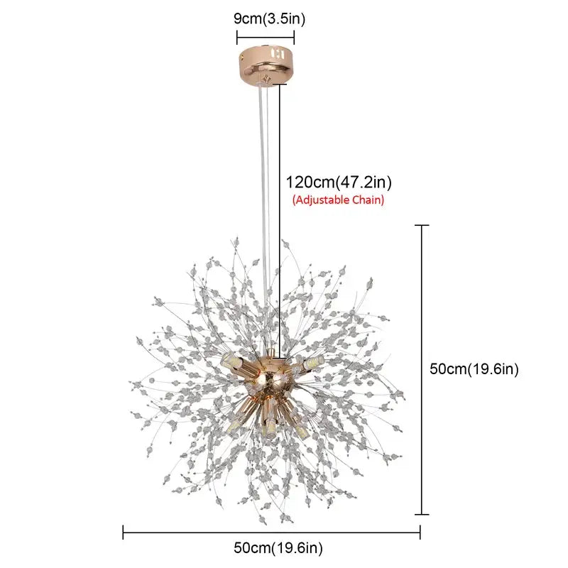 Gold Sputnik Chandelier Mid-Century Modern Style