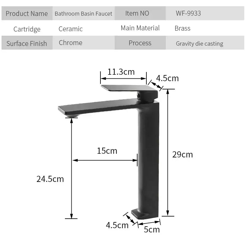 Gold Square Basin Faucet