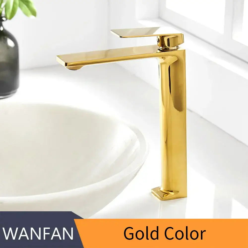 Gold Square Basin Faucet
