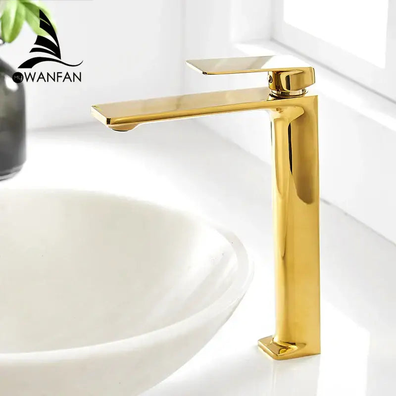 Gold Square Basin Faucet