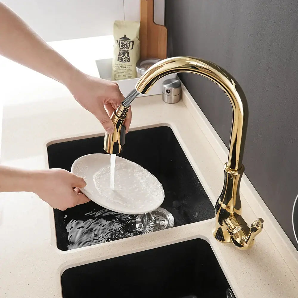 Gold Pull Out Kitchen Faucet
