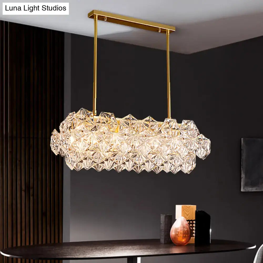 Gold Snowflake Crystal Pendant Light
