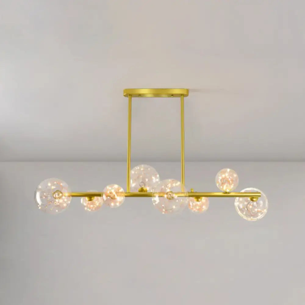 Gold Glass Sphere Chandelier