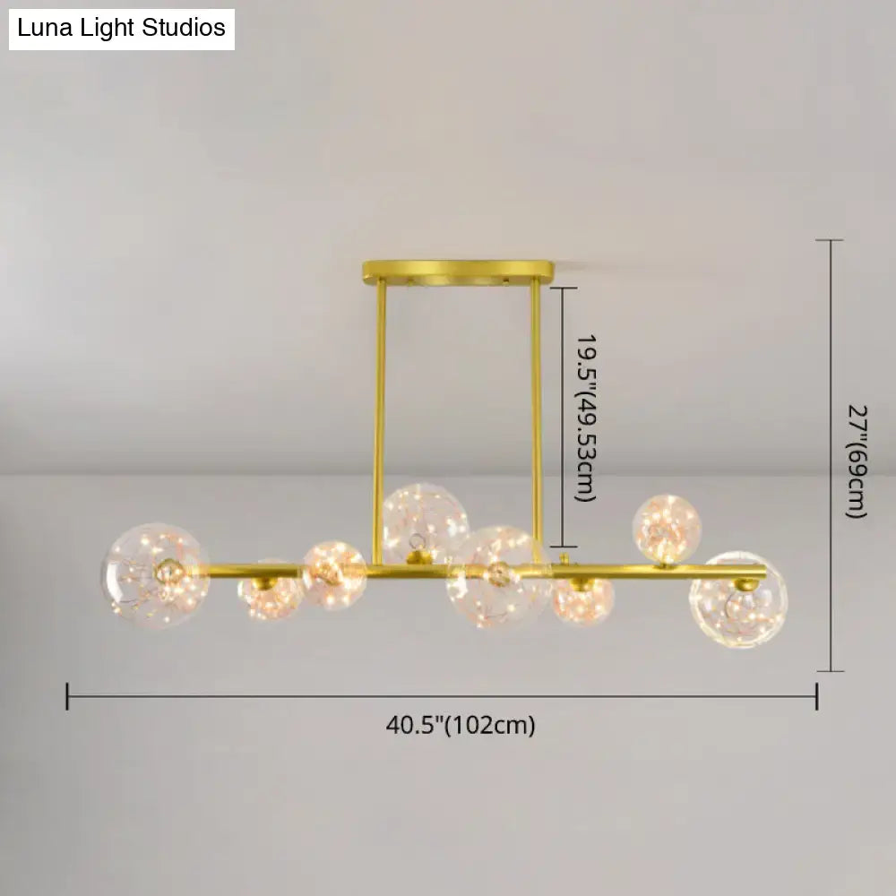 Gold Glass Sphere Chandelier