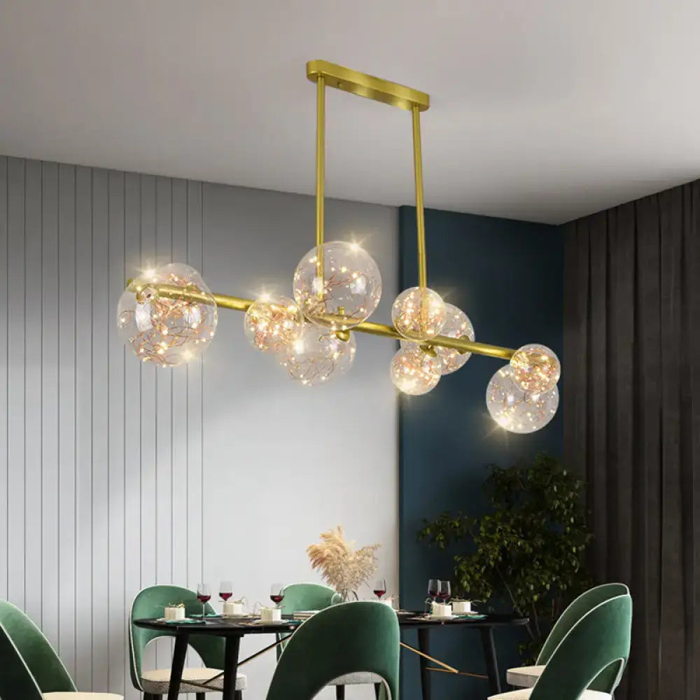 Gold Glass Sphere Chandelier