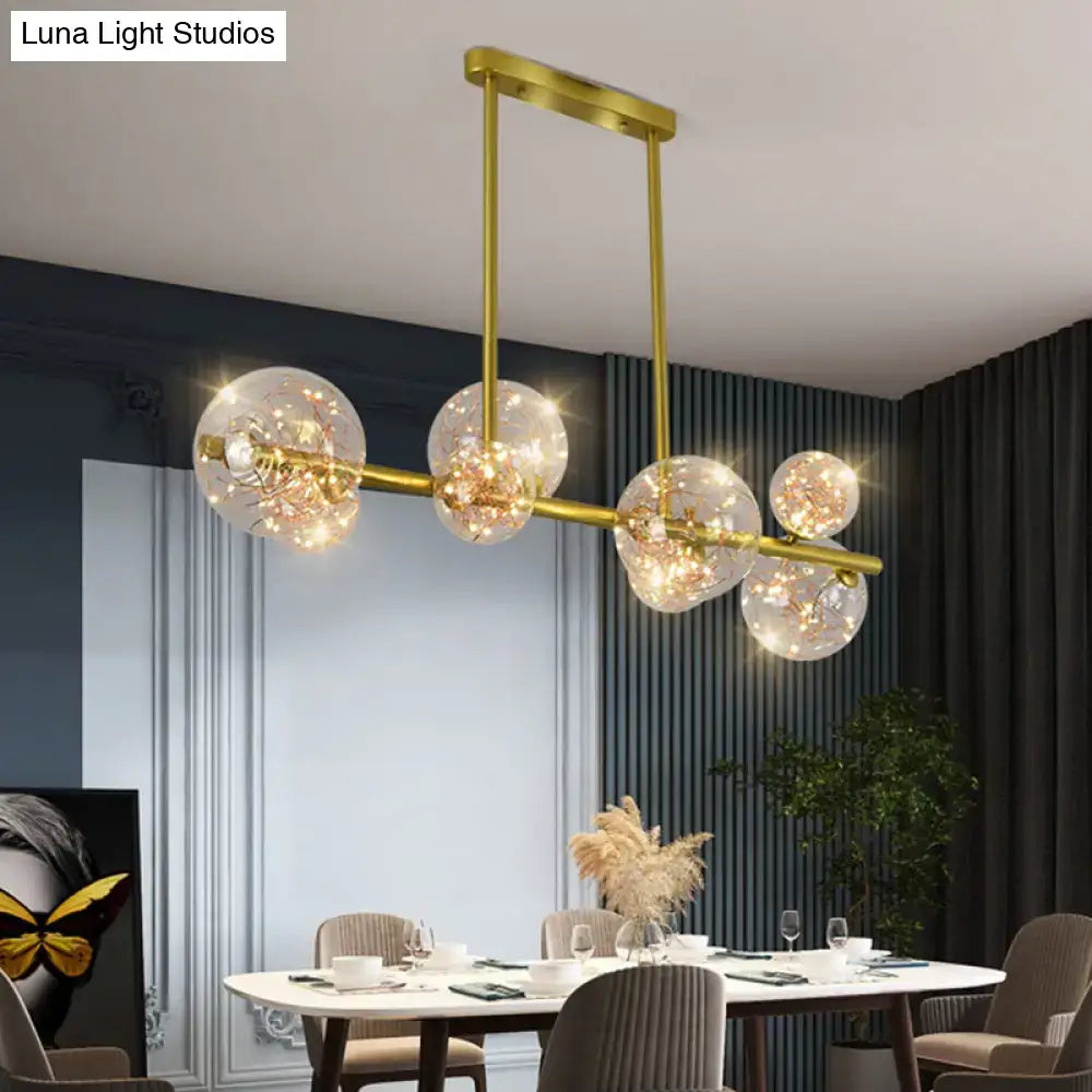 Gold Glass Sphere Chandelier