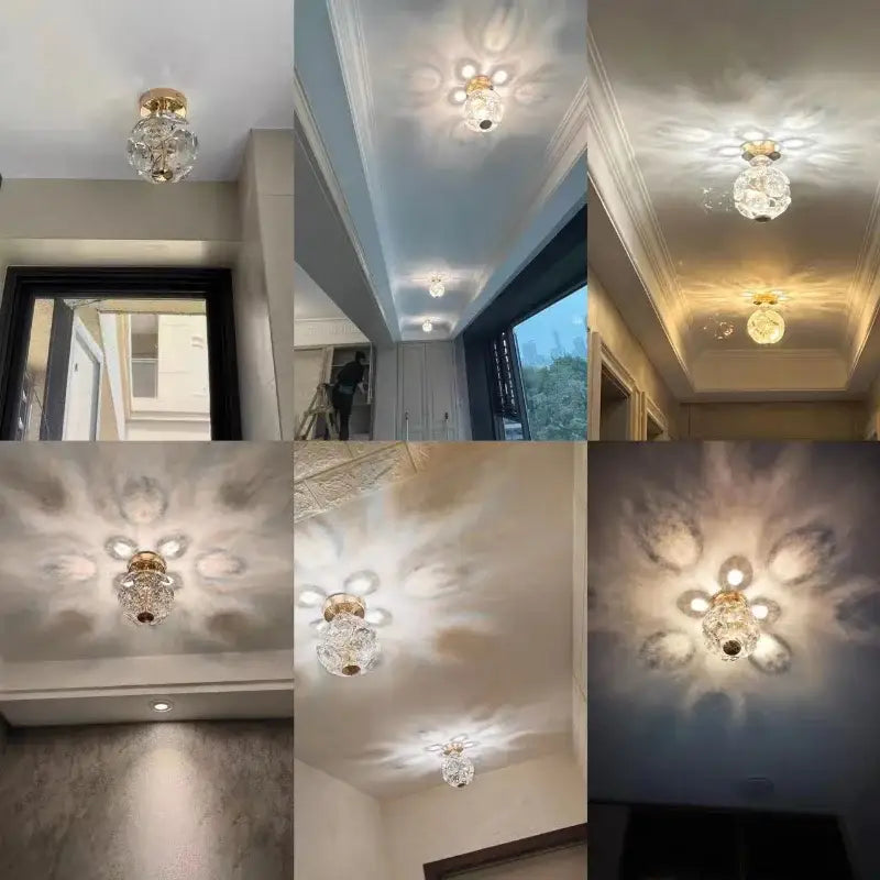 Gold Crystal Bedroom Pendant Light