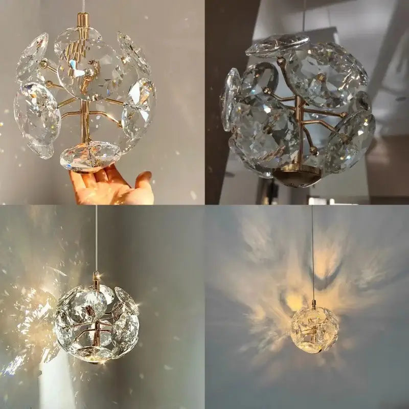 Gold Crystal Bedroom Pendant Light