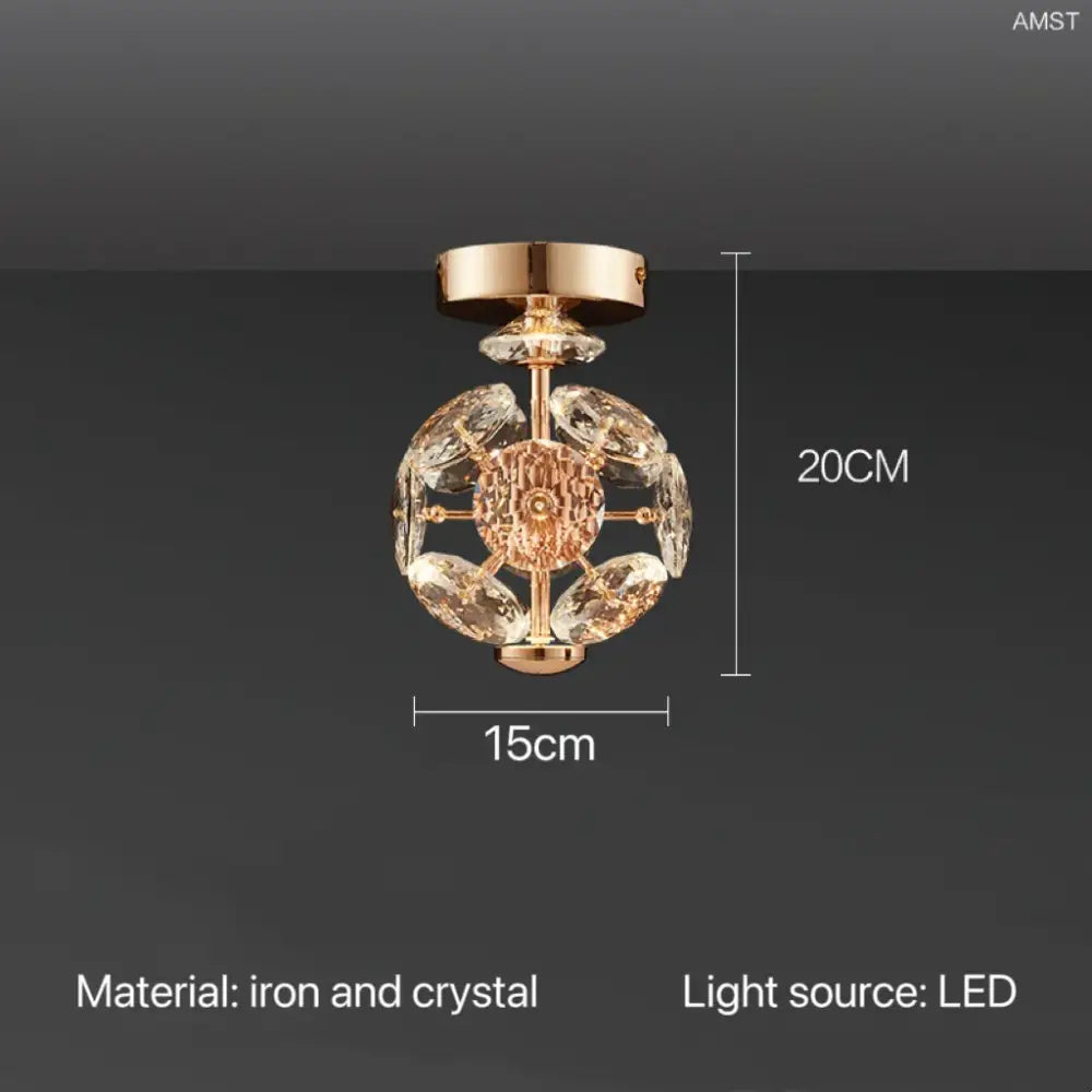 Gold Crystal Bedroom Pendant Light