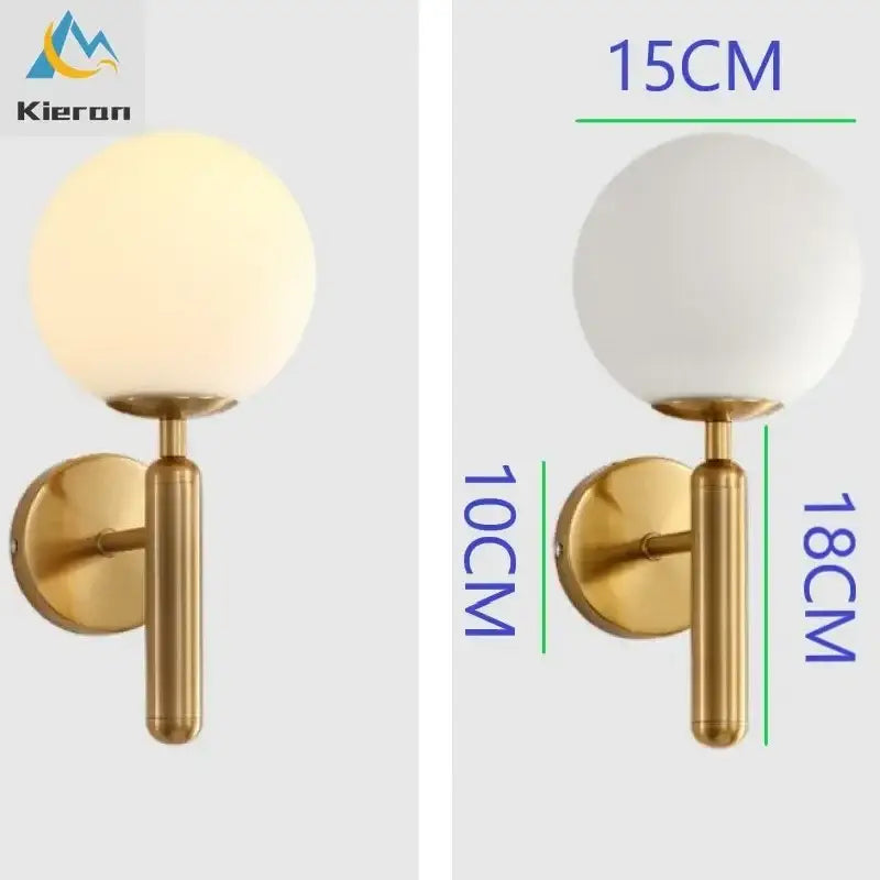 Gold Frosted Glass Bedroom Sconce