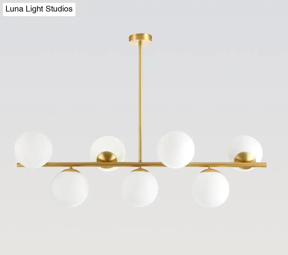 Gold Glass Mid-Century Spherical Island Pendant
