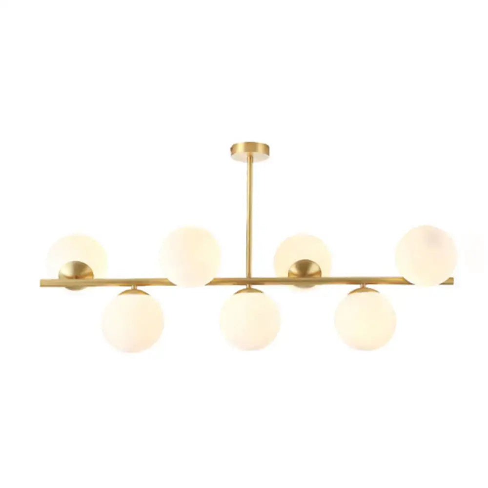 Gold Glass Mid-Century Spherical Island Pendant