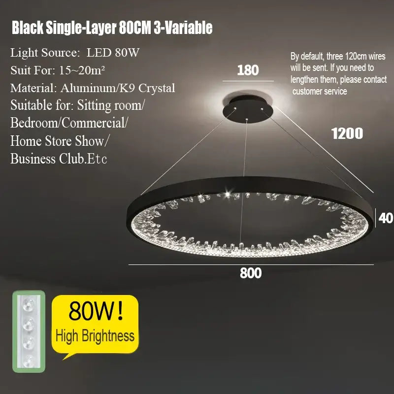 Gold Spiral LED Dimmable Dining Room Chandelier