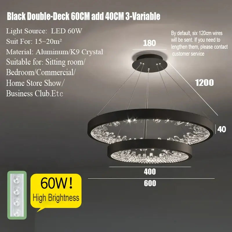 Gold Spiral LED Dimmable Dining Room Chandelier