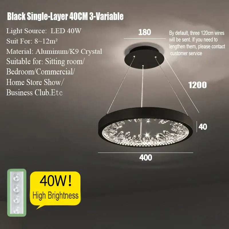 Gold Spiral LED Dimmable Dining Room Chandelier