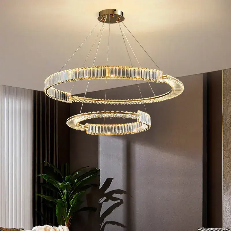 Gold Spiral 100cm Pendant Chandelier