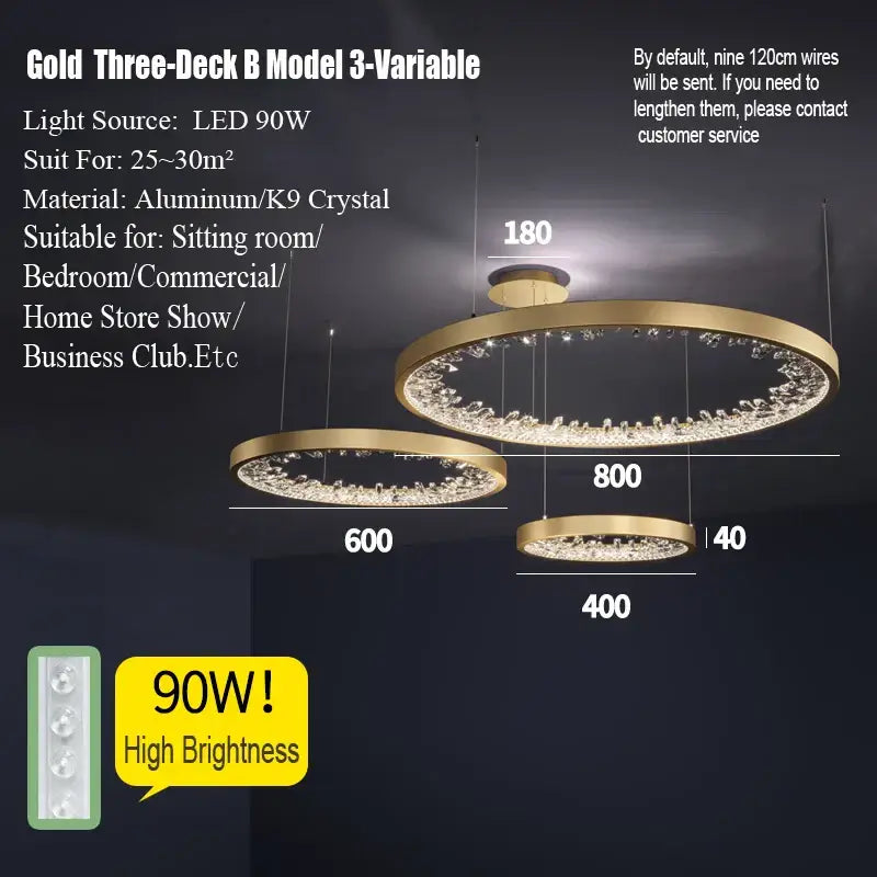 Gold Spiral LED Chandelier
