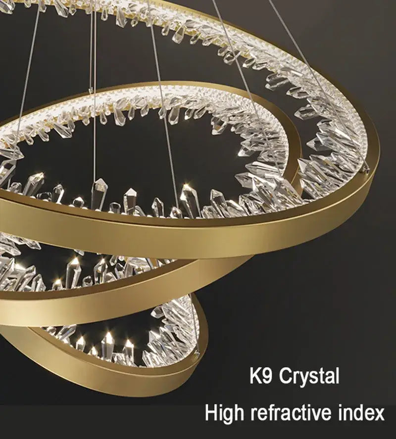 Gold Spiral LED Chandelier