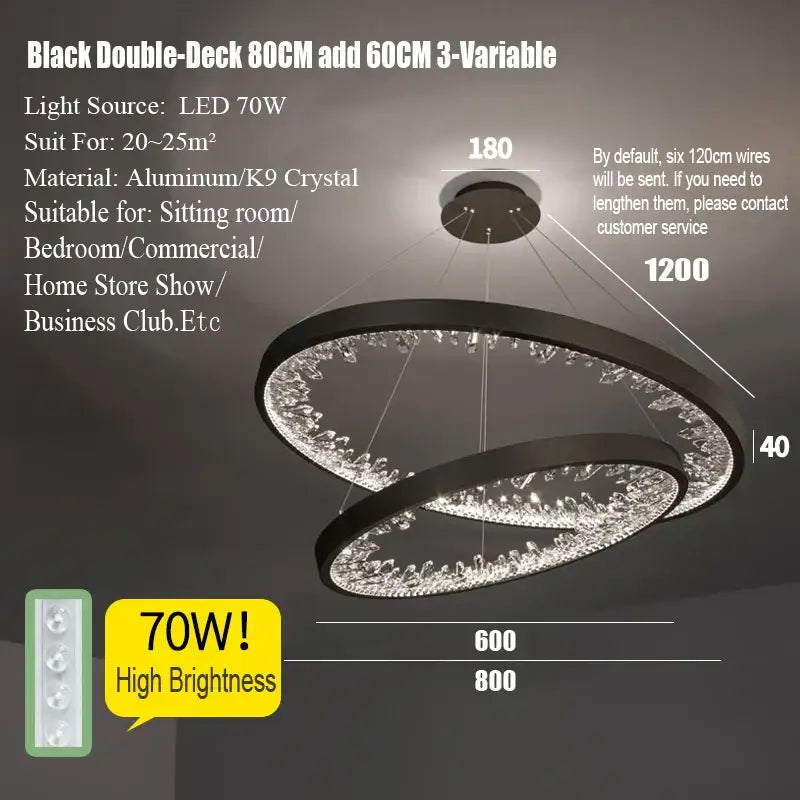 Gold Spiral LED Chandelier