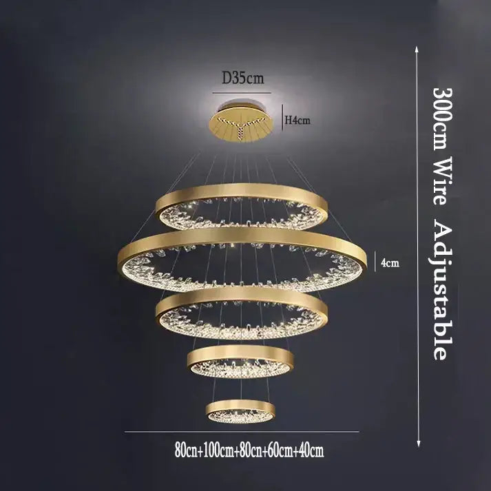 Gold Spiral LED Chandelier