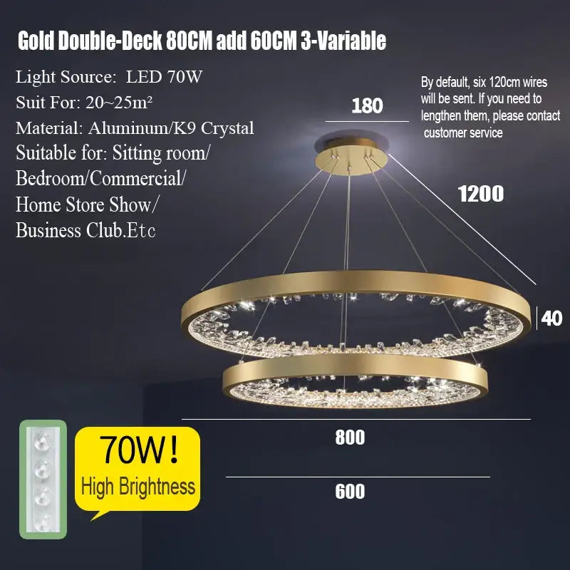 Gold Spiral LED Chandelier