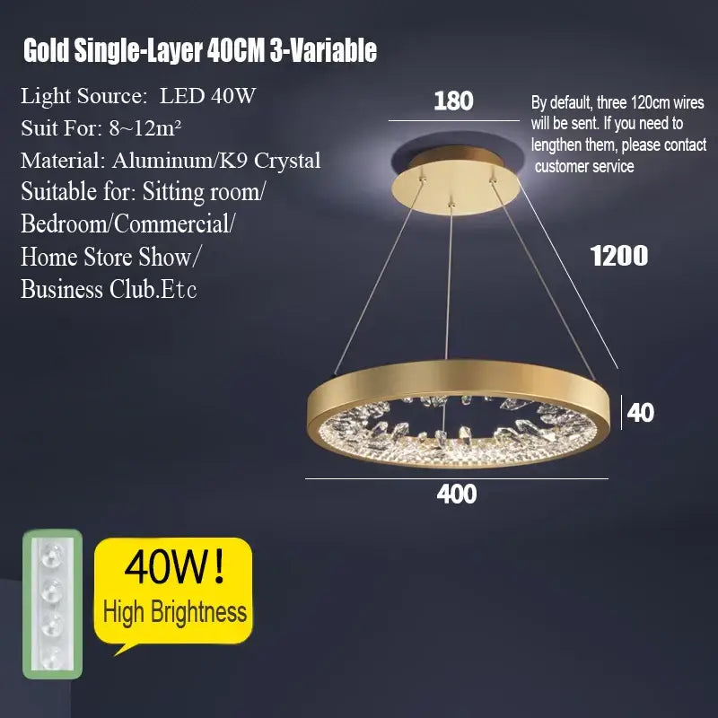 Gold Spiral LED Chandelier