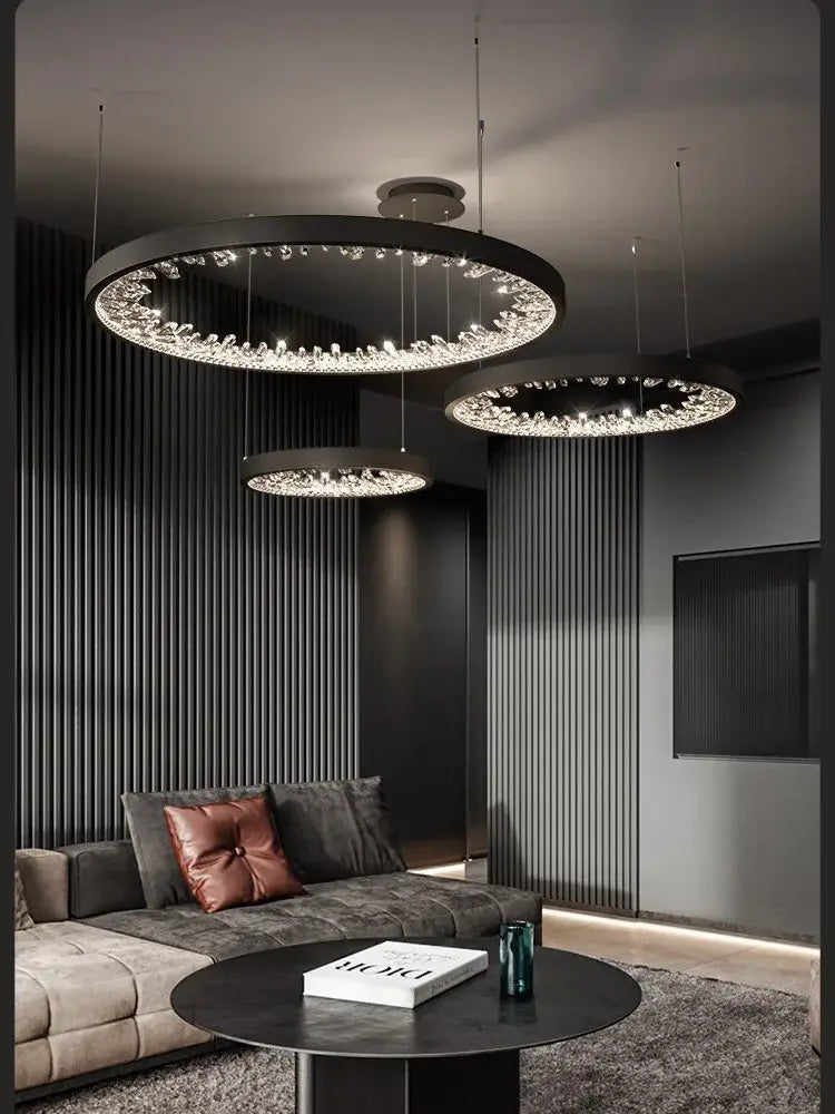 Gold Spiral LED Chandelier