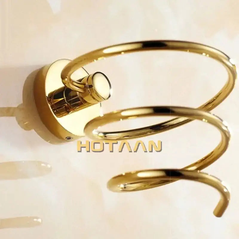 Gold Brass Hair Dryer Holder