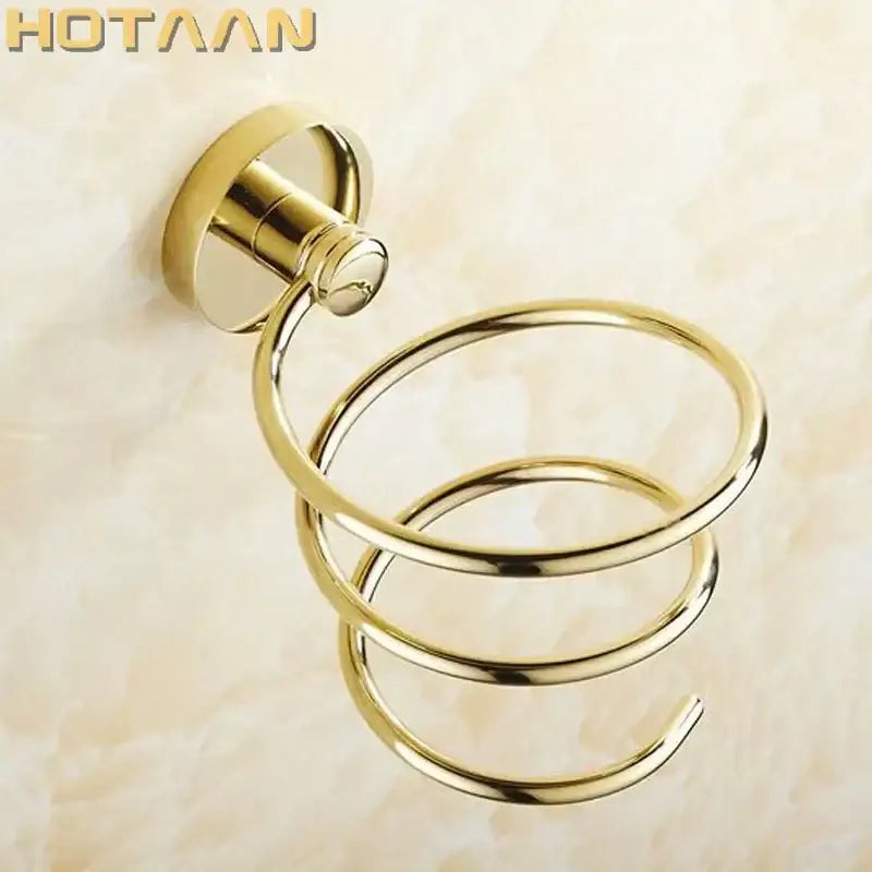 Gold Brass Hair Dryer Holder